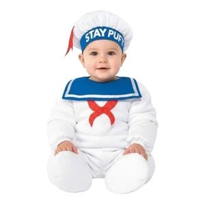 Ghostbusters Halloween Costume Infant 3-6 Months Stay Puft Jumpsuite and Hat NEW